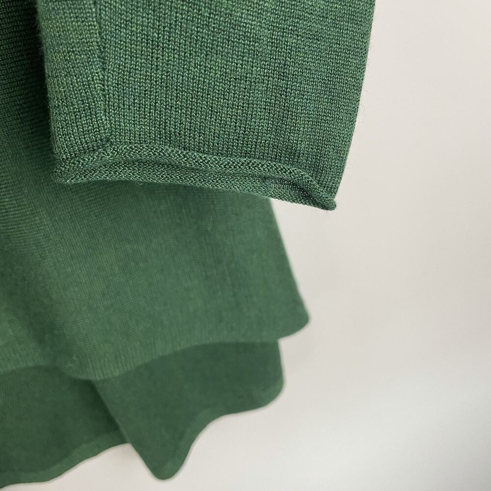 Eileen Fisher Merino Wool Turtleneck Tunic Sweater Size XS Forest Green Casual - Picture 7 of 10
